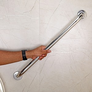 fortune 24 inch stainless steel wall mounted grab bar towel bar bathtub rails safety hand support balance handle bars bathroom accessories for home hotel- chrome finish 24 inch pack of 1