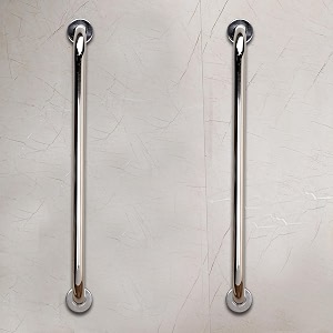 fortune 24 inch stainless steel wall mounted grab bar towel bar bathtub rails safety hand support balance handle bars bathroom accessories for home hotel- chrome finish 24 inch pack of 2