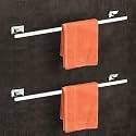 FORTUNE 24 Inch Wall Mounted Stainless Steel Towel Rack, Towel Bar | Towel Rod Holder | Towel Rail for Kitchen &amp; Washroom | Towel Hanger | Towel Stand | Bathroom Accessories for Homes - (Pack of 2)