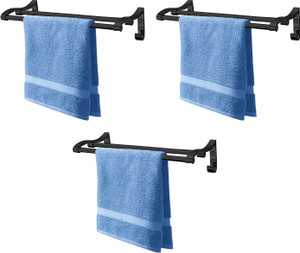 fortune 24 towel rack towel stand towel hanger towel rod for bathroom pack of 3 black towel holder stainless steel