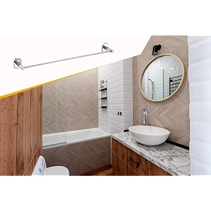 fortune 304 grade stainless steel concealed towel bar  bathroom towel rod holder  wall mounted hand towel rail for kitchen and washroom  bathroom accessories - pack of 1