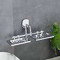 FORTUNE Bathroom Accessories Double Soap Dish Stainless Steel 304 Soap Case | Soap Holder | Soap Stand for Bathroom, Kitchen Wall Mounted | Chrome Finish (Pack of 1)