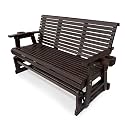 Fortune Candy Patio Glider with Cup Holders, Chocolate Tone, 3-Seater