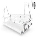 Fortune Candy Wooden Porch Swing, Snow White, 5 FT Extra Large