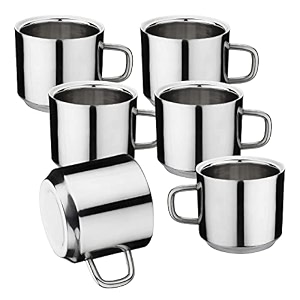 vplus stainless steel double wall teaampcoffee mug set of 6