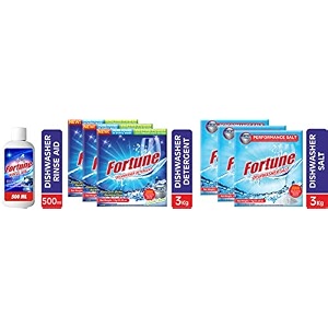 fortune dishwasher set regular combo - dishwasher detergent 3 kg salt 3 kg amp rinse aid 500 ml