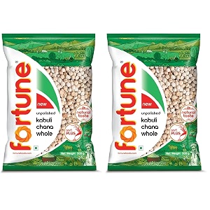 fortune kabuli chana 500 gm unpolished and sortex cleaned pack of 2