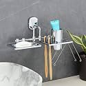 FORTUNE Platinum Stainless Steel 304 Grade Wall Mount 2in1 Soap Dish with Tumbler Holder/Soap Stand/Tooth Brush Holder/Bathroom Accessories(Chrome) - (Pack of 2)