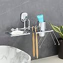 FORTUNE Platinum Stainless Steel 304 Grade Wall Mount 2in1 Soap Dish with Tumbler Holder/Soap Stand/Tooth Brush Holder/Bathroom Accessories(Chrome) - (Pack of 3)
