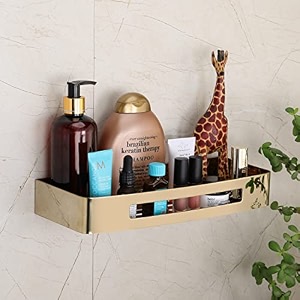 fortune premium 304 grade stainless steel wall mount multi-functional storage shelf  12 x 5 inch black finish