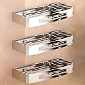 FORTUNE Premium 304 Grade Stainless Steel Wall Mount Shelf, Multi-Functional Storage Shelf/Rack Bathroom Accessories Homes, Hotels- (12 x 5 Inch) (Chrome Finish, Pack of 3)