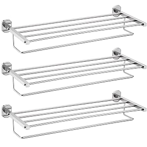 fortune stainless steel 304 grade 24 inch towel rack with towel rod  wall mounted hand towel rail for kitchen and washroom  towel hanger  towel stand  towel holder bathroom accessories pack of 2