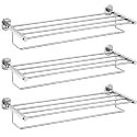 FORTUNE Stainless Steel 304 Grade 24 Inch Towel Rack with Towel Rod | Wall Mounted Hand Towel Rail for Kitchen and Washroom | Towel Hanger | Towel Stand | Towel Holder Bathroom Accessories (Pack of 2)