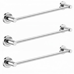 fortune stainless steel concealed towel bar  bathroom towel rod holder  wall mounted hand towel rail for kitchen and washroom  bathroom accessories pack of - 3 18 inch