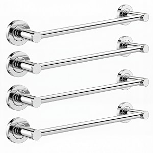 fortune stainless steel concealed towel bar  bathroom towel rod holder  wall mounted hand towel rail for kitchen and washroom  bathroom accessories pack of - 4 18 inch
