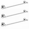 FORTUNE Stainless Steel (Concealed) Towel Bar | Bathroom Towel Rod Holder | Wall Mounted Hand Towel Rail for Kitchen and Washroom | Bathroom Accessories Pack of - (3, 18 INCH)
