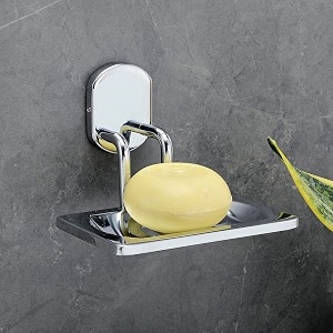 fortune wall mounted 304 grade stainless steel soap dish  soap case  soap holder  soap stand for bathroom kitchen sink  chrome finish bathroom accessories- pack of 1