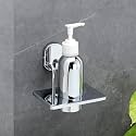 FORTUNE Wall Mounted Stainless Steel Liquid Soap Dispenser Holder| Lotion| Shampoo| Sanitizer Dispenser for washbasin, Bathroom, Kitchen with Chrome Finish Bathroom Accessories (Pack of 2)