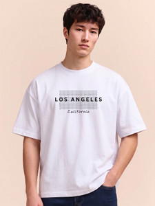 fortyfive Typography Men Round Neck White T-Shirt