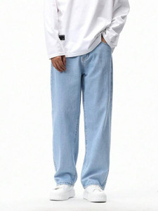 forufit Loose Fit Men Light Blue Jeans