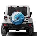 Beach Summer Wave Ocean Blue Spare Tire Cover with Backup Camera Hole Wheel Tire Cover Fit Trailer, RV, SUV and Many Vehicle 17inch