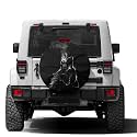 Black 3D Wolf Spare Tire Cover with Backup Camera Hole Wheel Tire Cover Fit Trailer, RV, SUV and Many Vehicle 14inch
