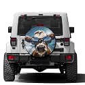 Cool Cow Wearing Sunglasses Spare Tire Cover with Backup Camera Hole Wheel Tire Cover Fit Trailer, RV, SUV and Many Vehicle 17inch