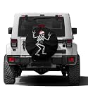Foruidea Funny Christmas Hat Skull Skeleton Spare Tire Cover with Backup Camera Hole Wheel Tire Cover Fit Trailer, RV, SUV and Many Vehicle 16inch
