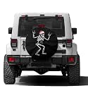 Foruidea Funny Christmas Hat Skull Skeleton Spare Tire Cover with Backup Camera Hole Wheel Tire Cover Fit Trailer, RV, SUV and Many Vehicle 12inch