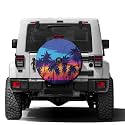 Palm Tree Tropical Sunset 3 Spare Tire Cover with Backup Camera Hole Wheel Tire Cover Fit Trailer, RV, SUV and Many Vehicle 17inch