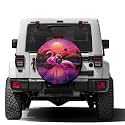 Pink Flamingo Spare Tire Cover with Backup Camera Hole Wheel Tire Cover Fit Trailer, RV, SUV and Many Vehicle 13inch