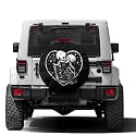 Skull Skeleton Love Kissing Black Spare Tire Cover with Backup Camera Hole Wheel Tire Cover Fit Trailer, RV, SUV and Many Vehicle 13inch