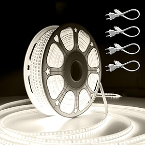 forus 40 meter led rope strip light  waterproof outdoor flexible decorative lighting  led neon rope light for diwali christmas balcony ceiling amp home decor natural white 1pc with 4 connectors