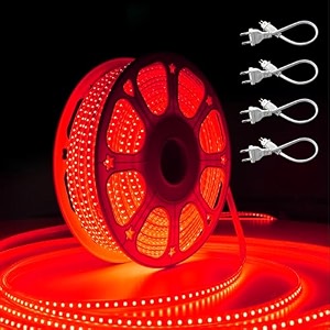 forus 40 meter led rope strip light  waterproof outdoor flexible decorative lighting  led neon rope light for diwali christmas balcony ceiling amp home decor red 1pc with 4 connectors