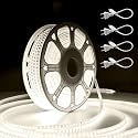 Forus 40 Meter LED Rope Strip Light | Waterproof Outdoor Flexible Decorative Lighting | LED Neon Rope Light for Diwali, Christmas, Balcony, Ceiling &amp; Home Decor, Natural White 1Pc with 4 Connectors