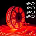 Forus 40 Meter LED Rope Strip Light | Waterproof Outdoor Flexible Decorative Lighting | LED Neon Rope Light for Diwali, Christmas, Balcony, Ceiling &amp; Home Decor, Red 1Pc with 4 Connectors