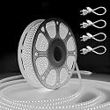 Forus 40 Meter LED Rope Strip Light | Waterproof Outdoor Flexible Decorative Lighting | LED Neon Rope Light for Diwali, Christmas, Balcony, Ceiling &amp; Home Decor, Cool White 1Pc with 4 Connectors