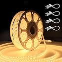 Forus 40 Meter LED Rope Strip Light | Waterproof Outdoor Flexible Decorative Lighting | LED Neon Rope Light for Diwali, Christmas, Balcony, Ceiling &amp; Home Decor, Warm White 1Pc with 4 Connectors