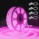 Forus 40 Meter LED Rope Strip Light | Waterproof Outdoor Flexible Decorative Lighting | LED Neon Rope Light for Diwali, Christmas, Balcony, Ceiling &amp; Home Decor, Pink 1Pc with 4 Connectors