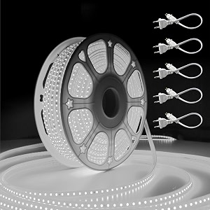 forus 50 meter led rope strip light  waterproof outdoor flexible decorative lighting  led neon rope light for diwali christmas balcony ceiling amp home decor white 1pc with 5 connectors
