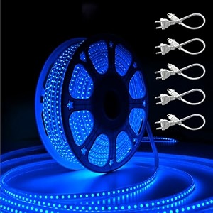 forus 50 meter led rope strip light  waterproof outdoor flexible decorative lighting  led neon rope light for diwali christmas balcony ceiling amp home decor blue 1pc with 5 connectors
