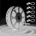 Forus 50 Meter LED Rope Strip Light | Waterproof Outdoor Flexible Decorative Lighting | LED Neon Rope Light for Diwali, Christmas, Balcony, Ceiling &amp; Home Decor, White 1Pc with 5 Connectors