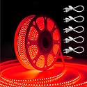 Forus 50 Meter LED Rope Strip Light | Waterproof Outdoor Flexible Decorative Lighting | LED Neon Rope Light for Diwali, Christmas, Balcony, Ceiling &amp; Home Decor, Red 1Pc with 5 Connectors