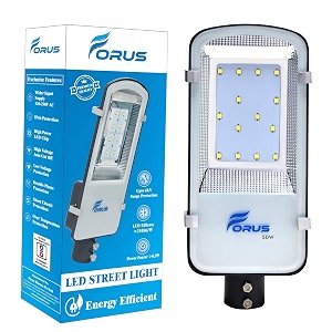 forus led street light 50w waterproof ip66 warm white 50 watt led street light outdoor for road parking garden amp security lighting energy efficient 5 years warranty 1 pc