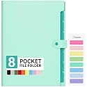 Forvencer Expanding File Folder with 8 Pocket, Letter Size Accordion File Organizer, Portable Folders for Documents, Cute Paper Organizer, Filling Products for School Office Supplies, Mint Green