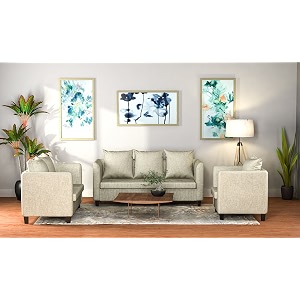 fabric sofia six seater sectional sofa set 3-2-1 beige 5- to 6-person sofa