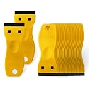 FOSHIO 20PCS Yellow Plastic Razor Blade Scraper Tool for Gasket Remover, Sticker Remover, Labels Decal and Adhesive Remover for Windows and Glass