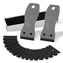 FOSHIO 2PCS Plastic Razor Blade Scraper Tool and 100PCS Plastic Blades for Gasket Remover, Sticker Remover, Labels Decal and Adhesive Remover for Windows and Glass (Grey)