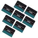 FOSHIO Vinyl Wrap Squeegee 4 Inch with Micro Fiber Suede Felt Edge, Scraper for Window Tinting, Sign Making and Sticker Wrap Application Tools, Pack of 8 Black Felt Squeegee for Vinyl