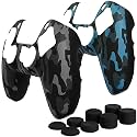 Fosmon Non-Slip Silicone Protective Case Compatible with Sony PS5 Controller (2 Pieces – Camo Black/Blue) Anti-Sweat Case Cover with 8 Pro Thumb Caps